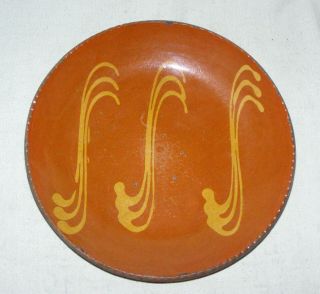 Lg Greg Shooner Pottery Slip Decorated Redware Plate 2001 Mary Spellmire - Shooner