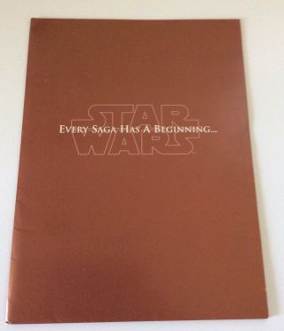 1999 Star Wars The Phantom Menace Episode I Press Kit - Gold Folder W Photos