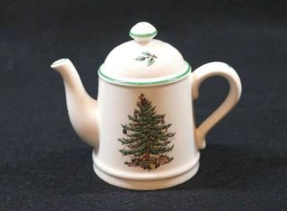 1 Spode Christmas Tree Teapot Salt / Pepper Shaker England Holiday Replacement,