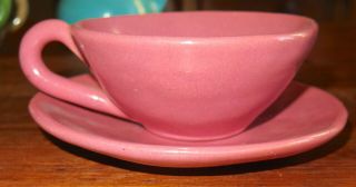 Rare Brayton Laguna Hand Crafted Ca Pottery Cup & Saucer - 4.  25 " & 6.  25 " -