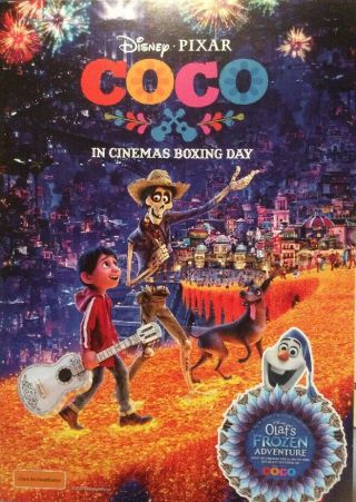 Promotional Movie Flyer Not A Dvd Disney Pixar Coco