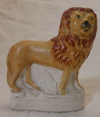 Rare Antique 19th Century Staffordshire Lion Figure