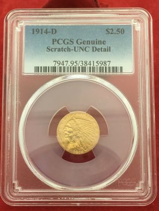1914 - D $2.  50 - Gold Indian Head - Pcgs Certified