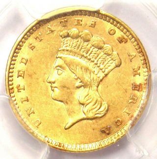 1857 Indian Gold Dollar Coin G$1 - Certified Pcgs Au Details - Rare Coin