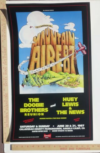 Doobie Brothers Huey Lewis News Concertposter Mountainairefestival 1987