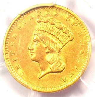 1856 Indian Gold Dollar Coin G$1 - Certified Pcgs Au Details - Rare Coin
