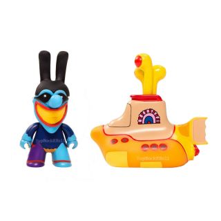Beatles Titans Yellow Submarine Blue Meanie 3 " Glow In The Dark Figure Set Of 2