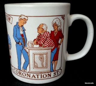 Coffee Mug Coronation Street Then & Now UK TV Soap 1988 8oz Kiln Craft Vtg 3
