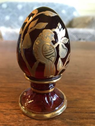 Fenton Limited Edition Hand Painted Art Glass Egg Signed J Cutshaw 396/1500