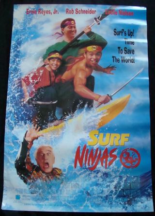 Surf Ninjas Movie Poster Ernie Reyes Jr Leslie Nielsen 1993 Video Promo