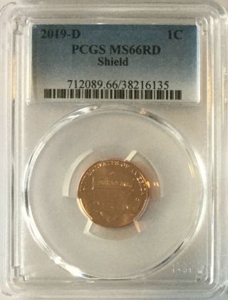 Pcgs Ms67,  Plus Rd 2019 P Lincoln Shield Cent Penny 1c Pop 1/2 Almost Ms68