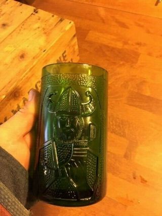 Vintage Sweden Green Glass Tankard / Mug John Käll For Elme Glasbruk – Viking –