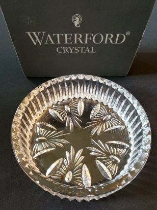 Vtg Waterford Crystal Best Wishes Wine Bottle Coaster Candy Dish Made In Ireland