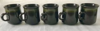Franciscan Madeira Coffee Cocoa Mugs Set Of 5 Vintage Brown Green Vintage 3 3/4” 3