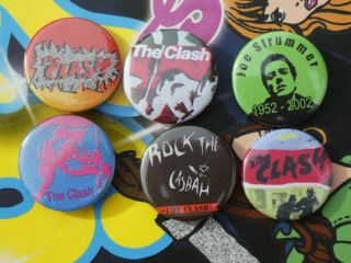 Joblot 25mm Button Badges Punk Rock The Clash Joe Strummer White Riot Casbah 7 "