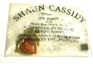Vintage Gold Tone Shaun Cassidy Heart Shaped Pendant Necklace 1978 Old Stock