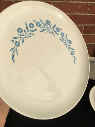 Set of 4 Centura by Corning cornflower blue 10  dinner plates 3