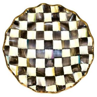 Mackenzie Childs Courtly Check Ceramic Fluted Dinner Plate - - 5 Available