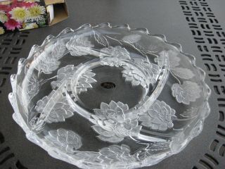 Chrysanthemum Frosted 10 1/2 " Bowl Crystal Clear Studios Style No.  301854