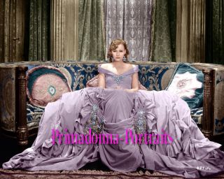 Greta Garbo 8x10 Lab Photo Color 1930 " Romance " Elegant Full Gown Portrait