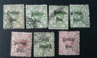China Stamp 1883 - 1888 Tientsin Small Dragon Post Due Stamp A Group Of 7