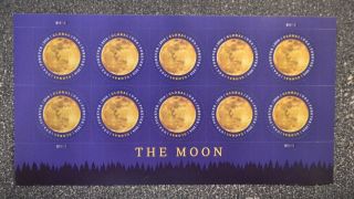 2016usa 5058 Global Forever Rate - The Moon - Sheet Of 10 Postage Sase