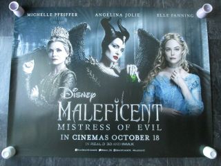 Maleficent Mistress Of Evil Uk Movie Poster Quad Double - Sided 2019 Rare