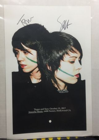 Tegan And Sara Poster Signed Amoeba Records Show