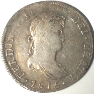 1816 Ferdin Vii Dei Gratia Mexico 8 Reales Silver Coin Spanish Colony