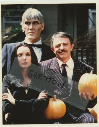 Carolyn Jones,  Ted Cassidy & John Astin The Addams Family Colour Print Photo