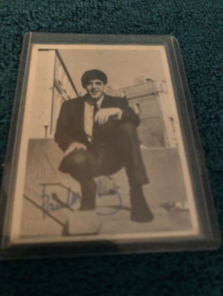 1964 T.  C.  G.  The Beatles Signed Trading Card 1st Series No.  58 Paul Mccartney