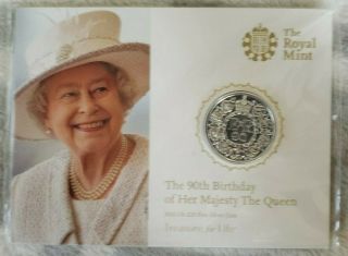 2016 The 90th Birthday Of Her Majesty The Queen Uk £20 Fine Silver Coin In Card
