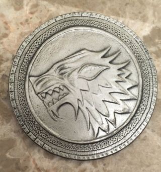 Game Of Thrones Official Hbo Trademark House Of Stark Brooch Pin Rare