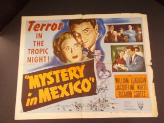 Mystery In Mexico Half Sheet Movie Poster - 1948 - Lundigan - Cortez