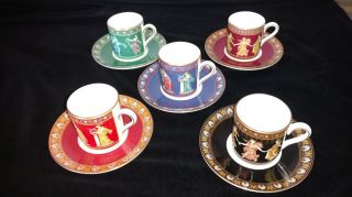 Wedgewood Musical Muses Espresso Cups & Saucers; Set Of 10