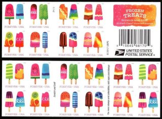 2018 50c Frozen Treats,  Popsicles,  Booklet Of 20 Scott 5285 - 94 F/vf Nh