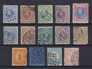 Netherlands 1872 - 1891,  14 Old Stamps,  Mostly Fine