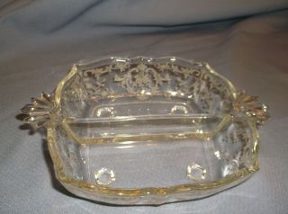 Vintage Fostoria Navarre Baroque Clear Crystal Divided Mayonnaise Dish/bowl