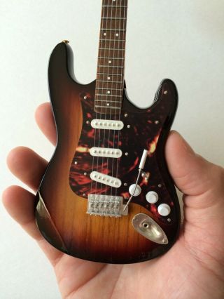 Mini Guitar John Mayer Collectible Sunburst With Tort.  Shell Pickguard Fender