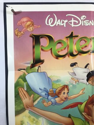 PETER PAN Movie Poster (VeryGood) One Sheet 1989 ReRelease Walt Disney 1679 2