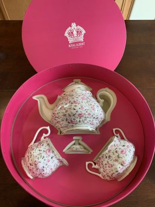 Royal Albert Rose Confetti 3pc Tea Set