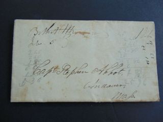 c.  1824 - 2 ANTIQUE STAMPLESS FOLDED LETTERS w MANUSCRIPT POST MARK BETHEL MA 2