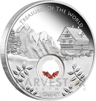 2013 Treasures Of The World - Coin 1 Garnet - 1 Oz.  Proof Silver - Closeout
