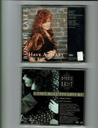 2 Bonnie Raitt Cd Singles Promo Have A Heart,  I Can 