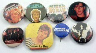 Duran Duran Badges 8 X Vintage Duran Duran Button Badges Simon Le Bon