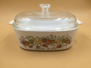 Corning Ware Spice Of Life 4 Quart Large Casserole With Pyrex Lid A - 12 - B