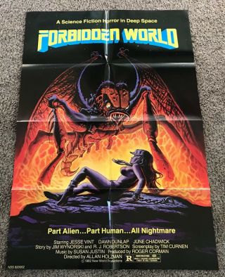 1982 Forbidden World Movie Poster,  Folded,  27x40