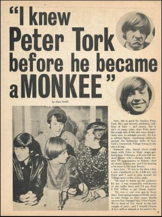 The Monkees Peter Tork 1968 3 - Page Article With 8 Photos By Alan Smith