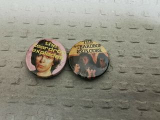 Teardrop Explodes / Julian Cope 2 Vintage Metal Pin Button Badges