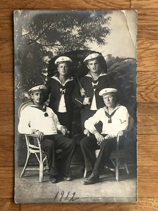 China Old Postcard German Soldiers Sailors Tsingtau To Gemany 1912